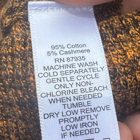 LOGO by Lori Goldstein golden brown cotton/cashmere blend sweater / S / EUC - Picture 11 of 11